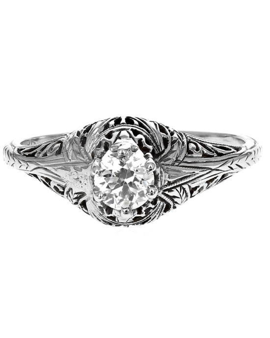 Vintage European Diamond Solitaire Ring